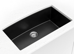 QUARTZ SINGLE BOWL BLACK CENTER DRAIN