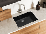 QUARTZ SINGLE BOWL BLACK CENTER DRAIN