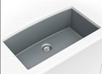 QUARTZ SINGLE BOWL GRAY CENTER DRAIN